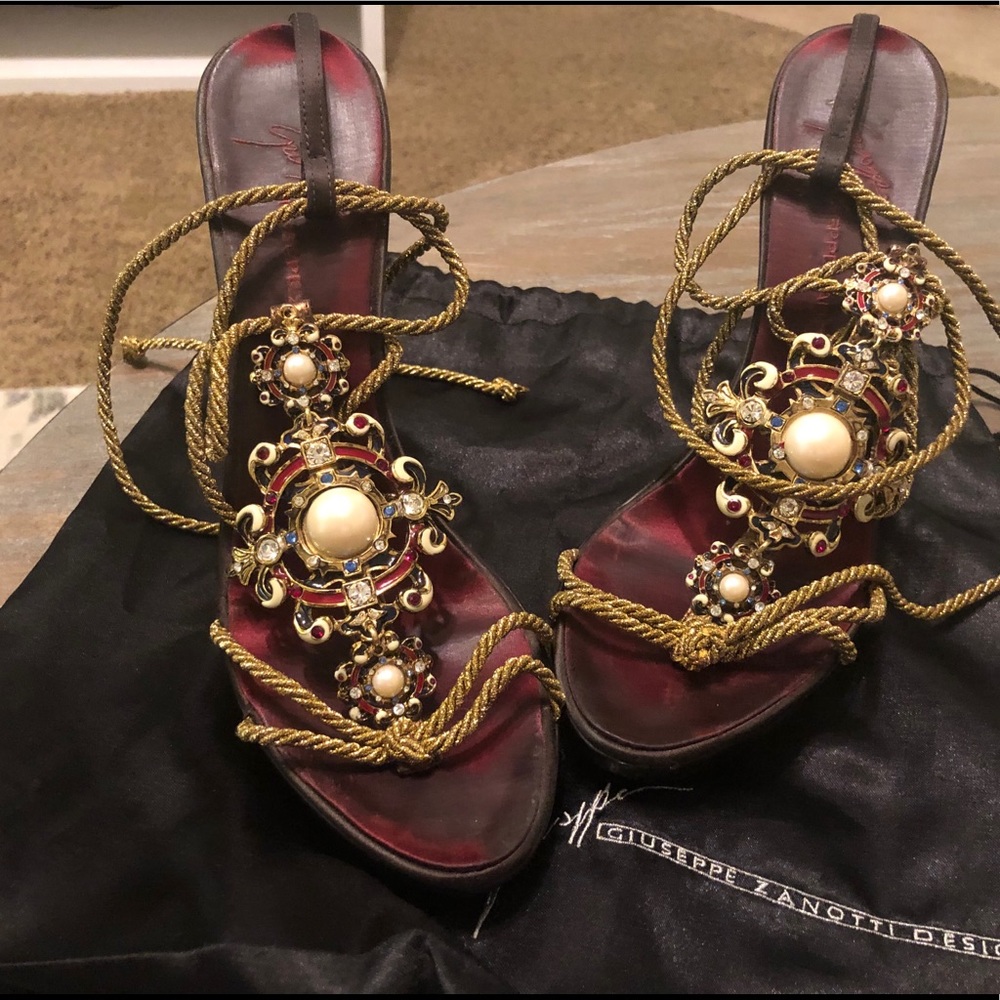 Jeweled Giuseppe Zanotti sandals 37.5